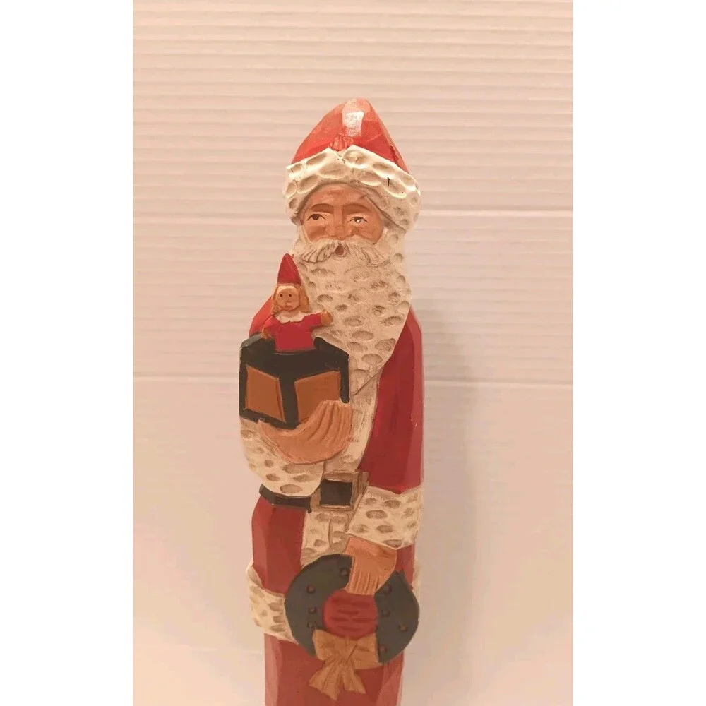 Vtg 1994 Mercuries Old World Santa Figurine 1848 Switzerland Wood Carved